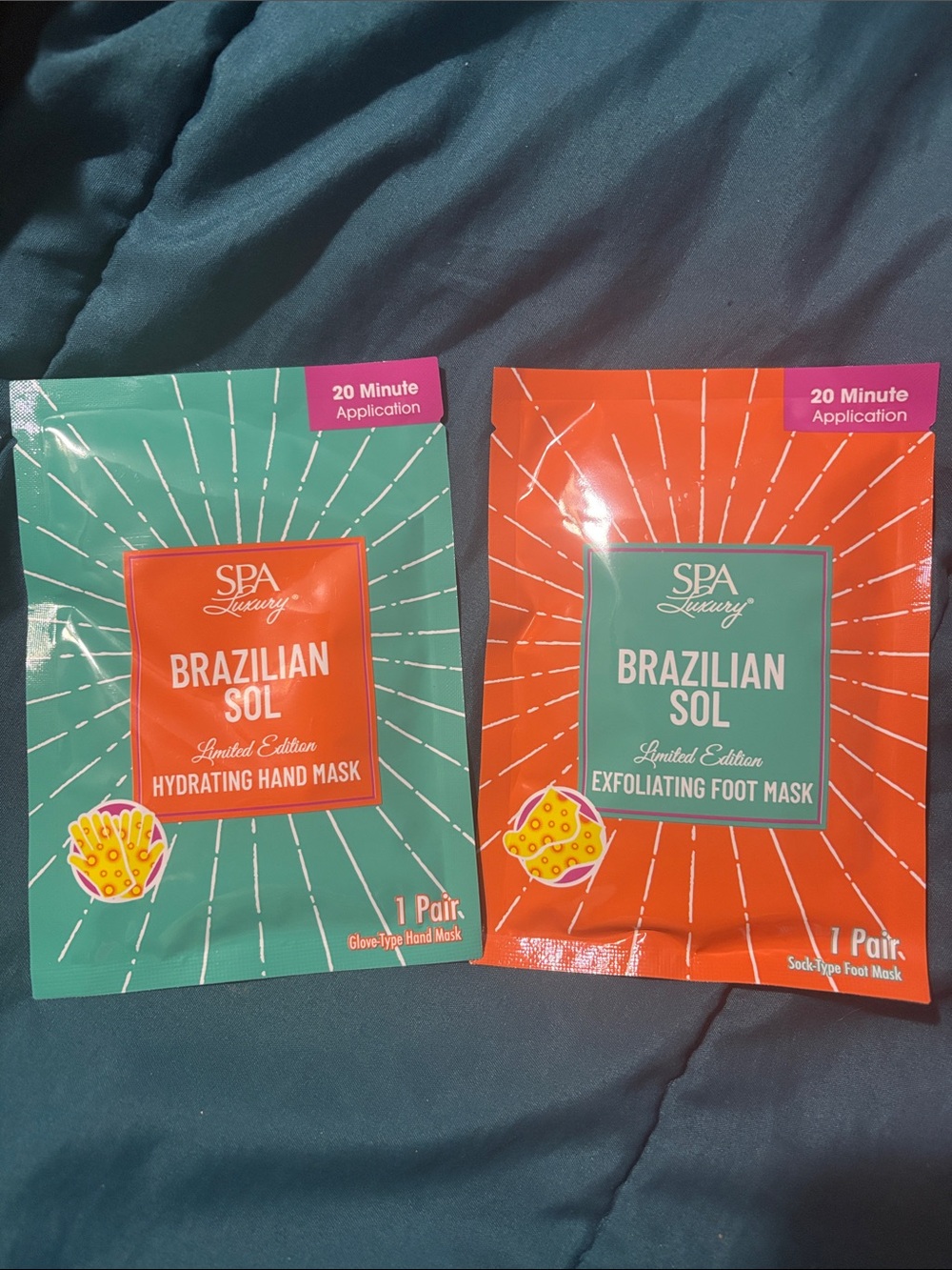 SPA Luxury Brazilian Sol Hydrating Hand & Exfoliating Foot Mask -